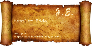 Heszler Edda névjegykártya